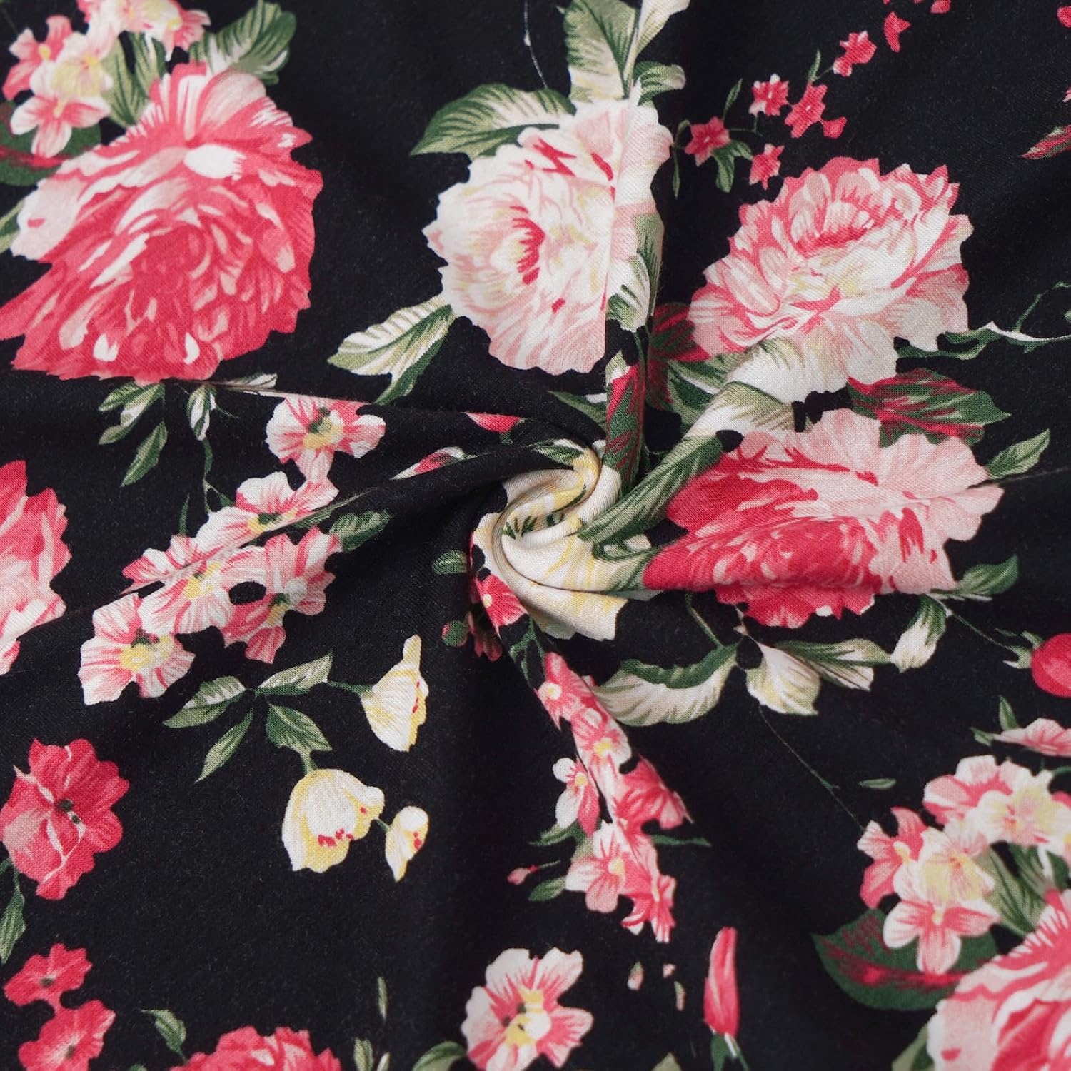 image:imageBAISHENGGT Womens V Neck Henley Tunic for Leggings Short Sleeve FlowyPeony Print
