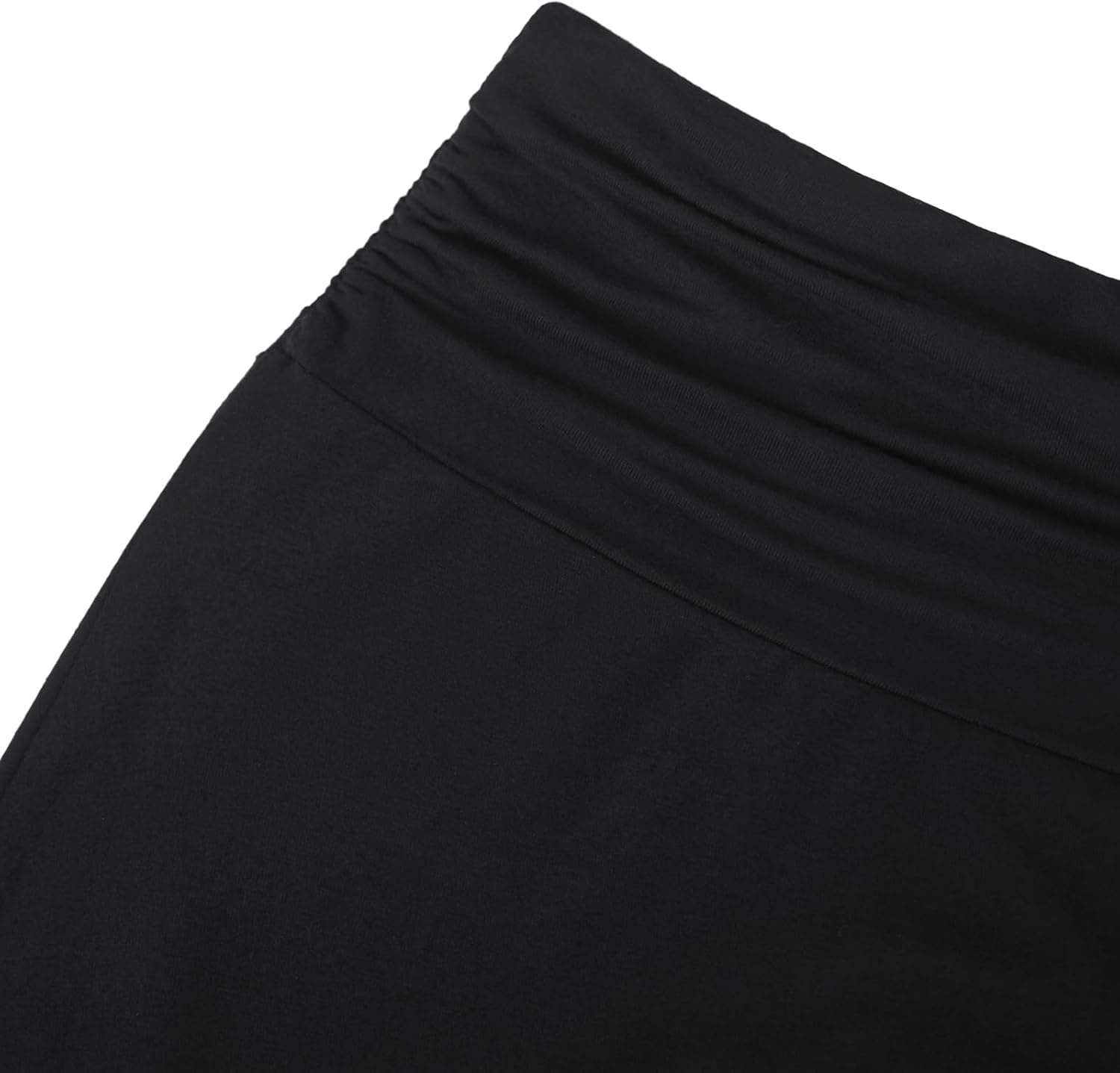image:imageBAISHENGGT Womens Flowy ALine Midi Skirt Asymmetrical Hem CasualBlack